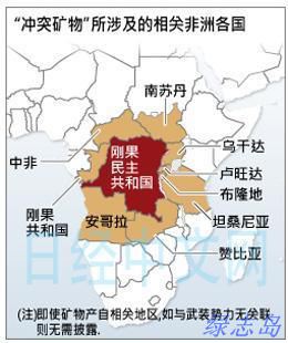 衝突礦產所涉及相關非洲各國